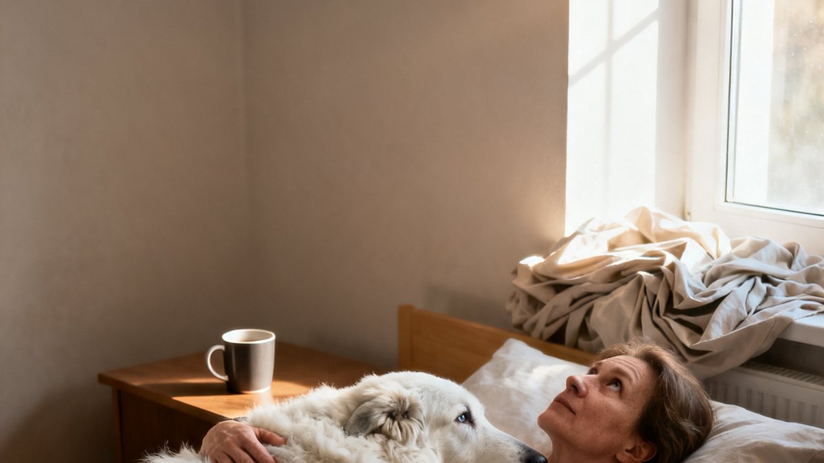 Pies, który zajął pół łóżka i nikomu nic nie musi